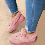 HOT Luxury women boots 2025  women warm cotton female handmade shoes snow boots  Winter round toe thick bottom plus velvet thick