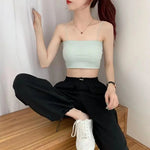 Camisole Women Sleeveless Spaghetti Strap Sexy Elastic Fashion All-match Simple Solid Korean Style Skinny Girls Streetwear Club