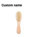 Personalized Baby Care Hair Brush Pure Natural Wool Wood Comb ,  Engraved Newborn Massager Baby Shower and Registry Gift