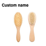 Personalized Baby Care Hair Brush Pure Natural Wool Wood Comb ,  Engraved Newborn Massager Baby Shower and Registry Gift