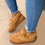 HOT Luxury women boots 2025  women warm cotton female handmade shoes snow boots  Winter round toe thick bottom plus velvet thick