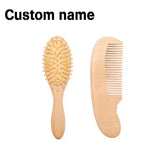 Personalized Baby Care Hair Brush Pure Natural Wool Wood Comb ,  Engraved Newborn Massager Baby Shower and Registry Gift