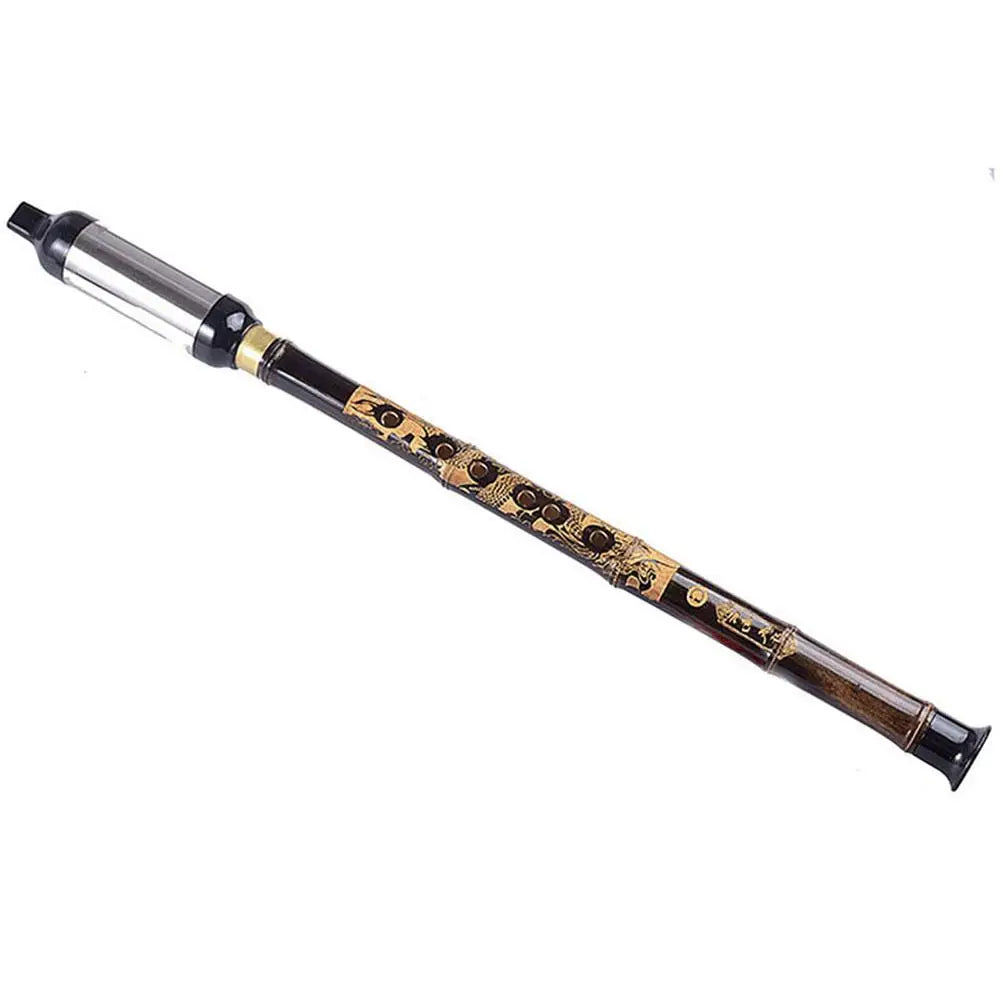 Dragonpad Dragon Engraved Chinese Ethnic Instrument Bamboo Bawu Pipe BaWu Flute G/F Tone Musical Instruments