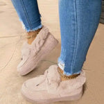 HOT Luxury women boots 2025  women warm cotton female handmade shoes snow boots  Winter round toe thick bottom plus velvet thick