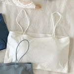 Camisole Women Sleeveless Spaghetti Strap Sexy Elastic Fashion All-match Simple Solid Korean Style Skinny Girls Streetwear Club