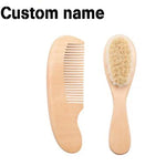 Personalized Baby Care Hair Brush Pure Natural Wool Wood Comb ,  Engraved Newborn Massager Baby Shower and Registry Gift