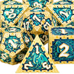 DND D20 Dice Set Dungeon and Dragon Metal Polyhedral D&D Dice for  Pathfinder RPG Roll Playing Game D20 D12 D10 D8 D6 D4