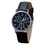 Men Quartz Watch Round Dial Men Watch Elegant Quartz Watch Adjustable Faux Leather Strap High Accuracy Casual Men Wristwatch