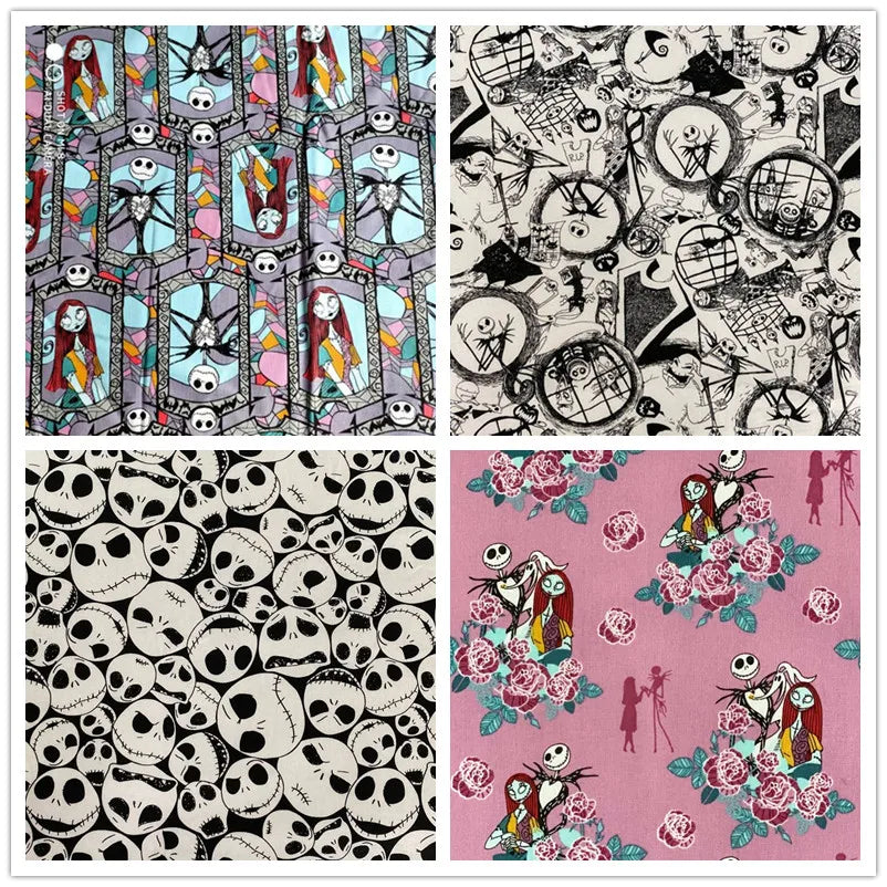 Disney The Nightmare Before Christmas Print 100% Cotton Fabric for Boy Clothes Hometextile Cushion Cover Curtain Needlework DIY