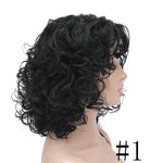StrongBeauty Women's wig Black/Dark brown Medium Curly Hair Natural Synthetic Full Wigs