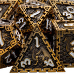 DND D20 Dice Set Dungeon and Dragon Metal Polyhedral D&D Dice for  Pathfinder RPG Roll Playing Game D20 D12 D10 D8 D6 D4