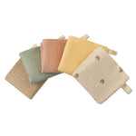 5 Pcs Towel Baby Face Cloth Baby Bath Towel Handkerchief Cotton Burp Cloth Soft Absorbent Gauze Kindergarten Washcloth