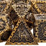 DND D20 Dice Set Dungeon and Dragon Metal Polyhedral D&D Dice for  Pathfinder RPG Roll Playing Game D20 D12 D10 D8 D6 D4