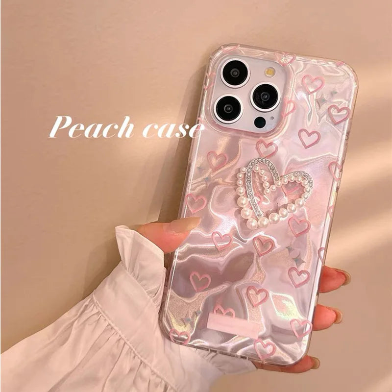 For Poco F5 Pro F6 F3 X3 NFC X5 X6 M3 M6 Xiaomi Mi 11 Lite 13T 14T Pro Romantic Heart Butterfly Lustre Lining Hard Phone Case