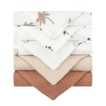 5 Pcs Towel Baby Face Cloth Baby Bath Towel Handkerchief Cotton Burp Cloth Soft Absorbent Gauze Kindergarten Washcloth