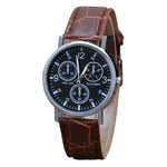Men Quartz Watch Round Dial Men Watch Elegant Quartz Watch Adjustable Faux Leather Strap High Accuracy Casual Men Wristwatch