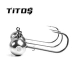 3/4/5pcs Tungsten Jig Head Hook 1.8g/2.7g/3.5g/5.3g/7g Round Ball Jig Head Tungsten Hooks Soft Worm Lure Fishing Accessories