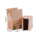 5/10pcs Christmas House Shape Candy Box 2023 Xmas Cookie Biscuit Packing Paper Boxes Gift Bags New Year Party Decoration Navidad