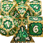 DND D20 Dice Set Dungeon and Dragon Metal Polyhedral D&D Dice for  Pathfinder RPG Roll Playing Game D20 D12 D10 D8 D6 D4