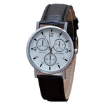 Men Quartz Watch Round Dial Men Watch Elegant Quartz Watch Adjustable Faux Leather Strap High Accuracy Casual Men Wristwatch