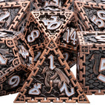 DND D20 Dice Set Dungeon and Dragon Metal Polyhedral D&D Dice for  Pathfinder RPG Roll Playing Game D20 D12 D10 D8 D6 D4