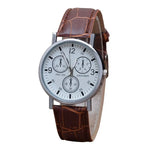 Men Quartz Watch Round Dial Men Watch Elegant Quartz Watch Adjustable Faux Leather Strap High Accuracy Casual Men Wristwatch