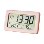 Mini Digital Clock Temperature Humidity Portable Watch Clock Thermometer Hygrometer 12/24 Hours Battery Powered Clocks Home