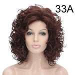 StrongBeauty Women's wig Black/Dark brown Medium Curly Hair Natural Synthetic Full Wigs