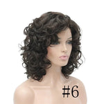 StrongBeauty Women's wig Black/Dark brown Medium Curly Hair Natural Synthetic Full Wigs