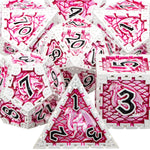 DND D20 Dice Set Dungeon and Dragon Metal Polyhedral D&D Dice for  Pathfinder RPG Roll Playing Game D20 D12 D10 D8 D6 D4