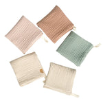 5 Pcs Towel Baby Face Cloth Baby Bath Towel Handkerchief Cotton Burp Cloth Soft Absorbent Gauze Kindergarten Washcloth