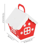 5/10pcs Christmas House Shape Candy Box 2023 Xmas Cookie Biscuit Packing Paper Boxes Gift Bags New Year Party Decoration Navidad