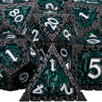 DND D20 Dice Set Dungeon and Dragon Metal Polyhedral D&D Dice for  Pathfinder RPG Roll Playing Game D20 D12 D10 D8 D6 D4