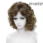 StrongBeauty Women's wig Black/Dark brown Medium Curly Hair Natural Synthetic Full Wigs